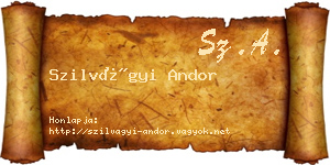 Szilvágyi Andor névjegykártya